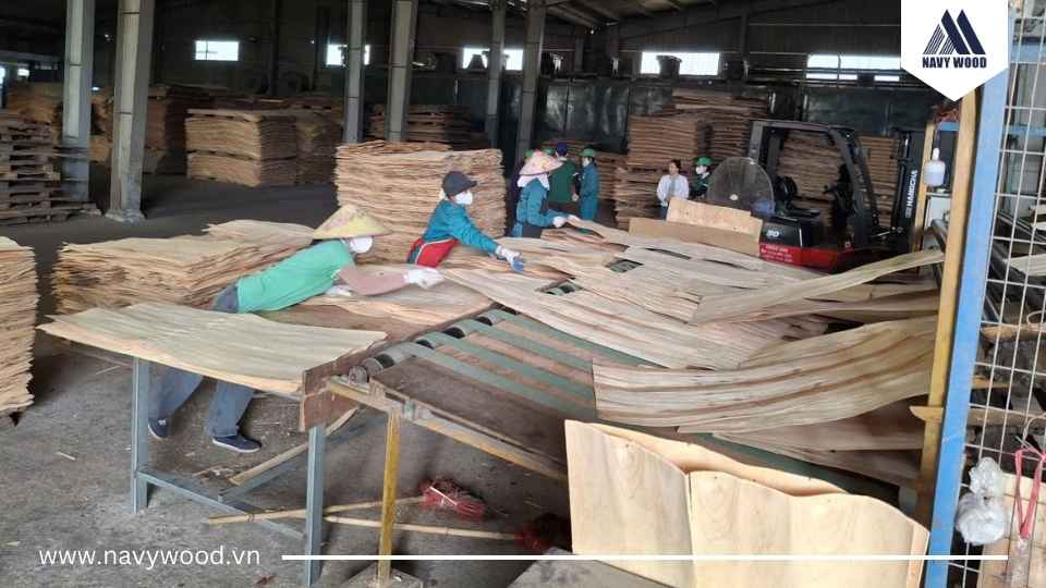 Quy trình sản xuất ván lạng tại Navy Wood 